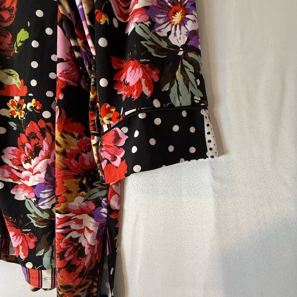 Attitudes by Renee Red and Pink Boxy Button Down Blouse - Picture 3 of 16